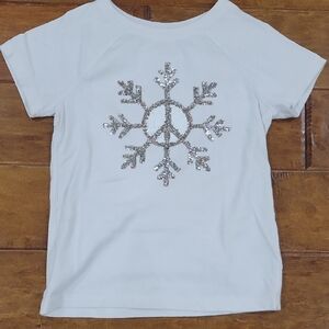 Kids White Peace Snowflake T-Shirt
